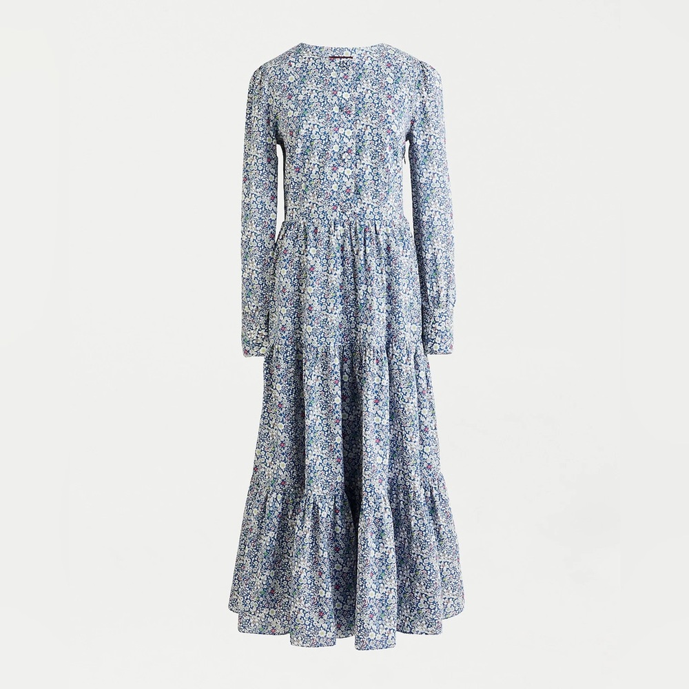 J.Crew Liberty Long tiered dress in June's Meadow print, size 6
